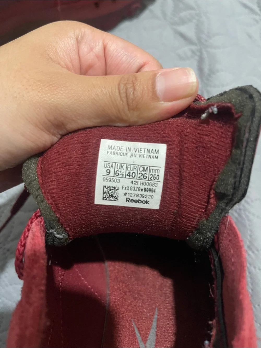 Reebok Red Suede & Mesh Athletic Sneakers